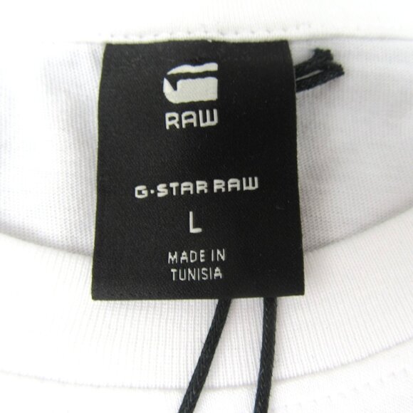 G-Star Raw White Graphic Logo Short Sleeve T-Shirt Mens Size Large Tee NEW - Picture 7 of 12